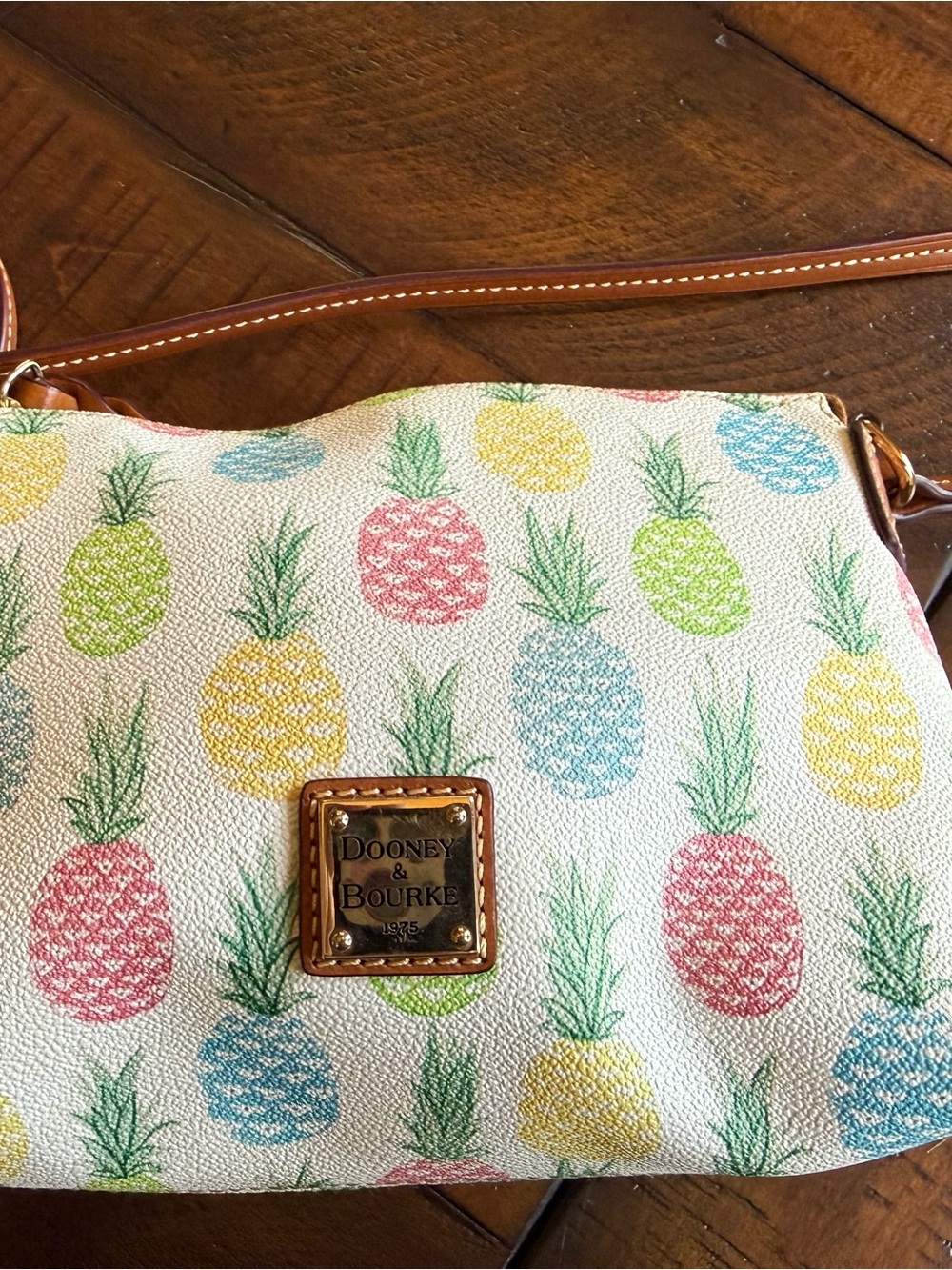 Dooney & Bourke "Tiki" Pineapple Print Crossbody Bag - Multicolor - Picture 2 of 3
